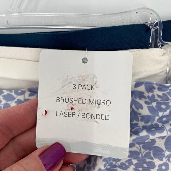 Tranquil & True Bikini Panties Size 2X Blue White Brushed Micro 3 Pack - Picture 7 of 7